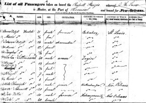 Russell Sturgis Passenger Manifest. Image courtesy of Frederick W. Johnson.